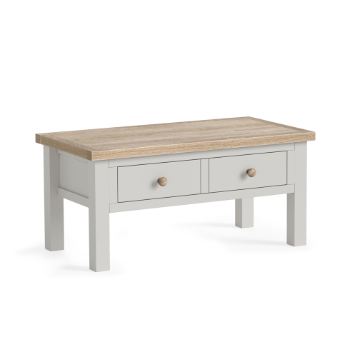 Modern Country Stone Grey Coffee Table With Drawer