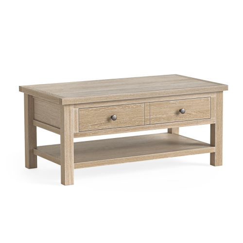 Modern Country Oak Coffee Table with Shelf