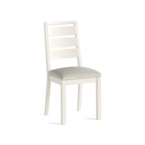 Modern Country Coconut White Dining Chair – White Boucle