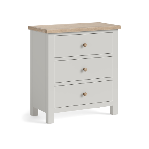 Modern Country Stone Grey 3 Drawer Chest