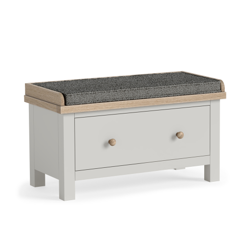 Modern Country Stone Grey Hallway Bench With Drawer