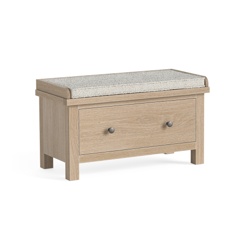 Modern Country Oak Hallway Bench with Drawer