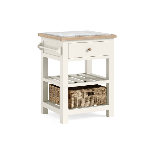 Modern Country Coconut White Small Kitchen Island