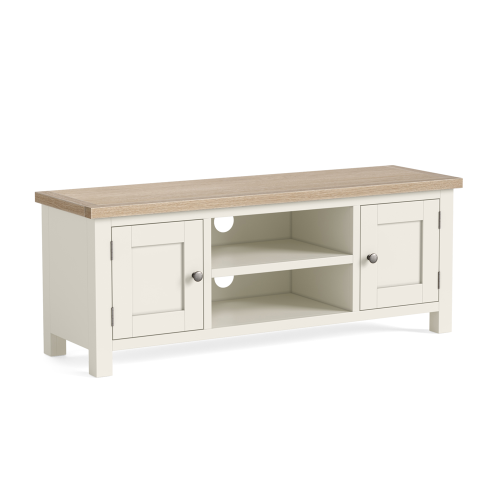 Modern Country Coconut White Large TV Unit