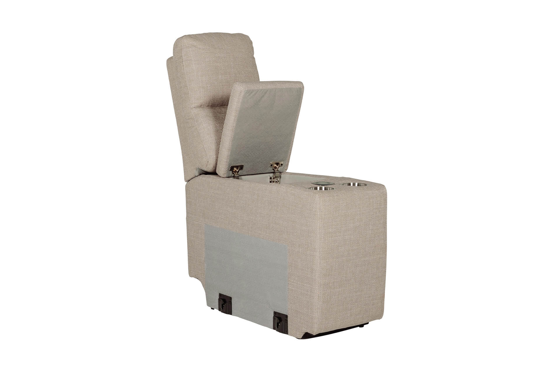 Russo Console Sectional in Mushroom (with USB Charger) - Image 6