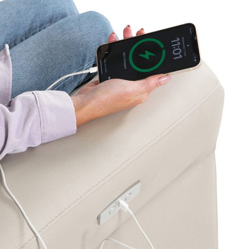 Russo 2 Seater Electric Recliner in Stone