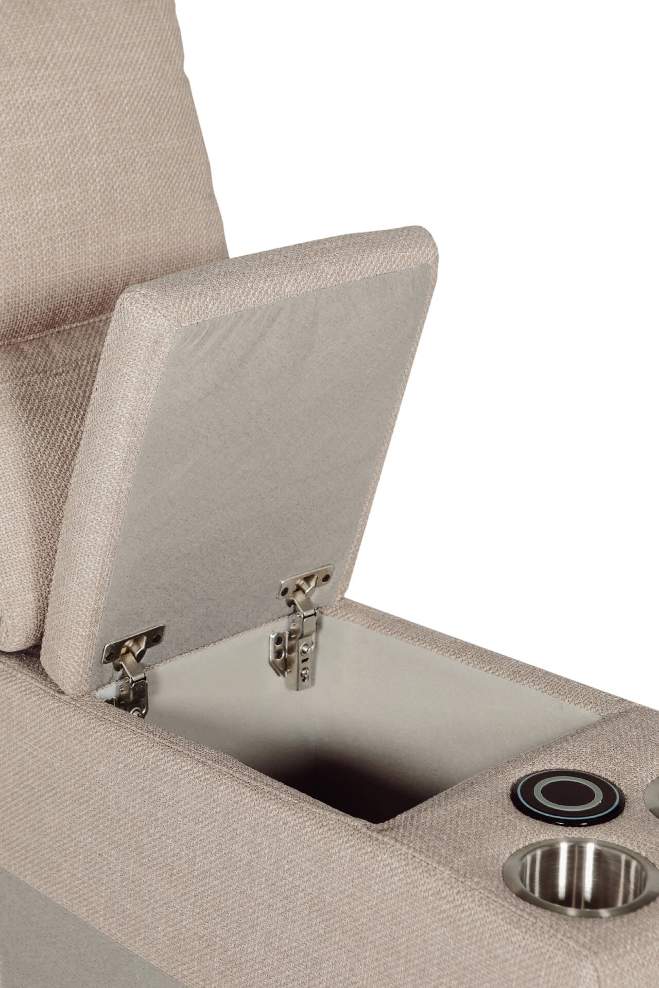 Russo Console Sectional in Mushroom (with USB Charger) - Image 3