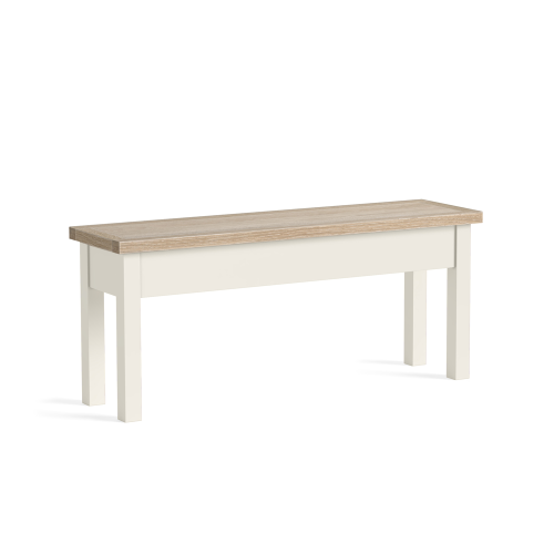 Modern Country Coconut White Shallow Storage Bench