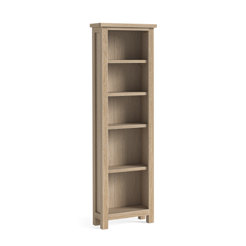 Modern Country Oak Slim Bookcase