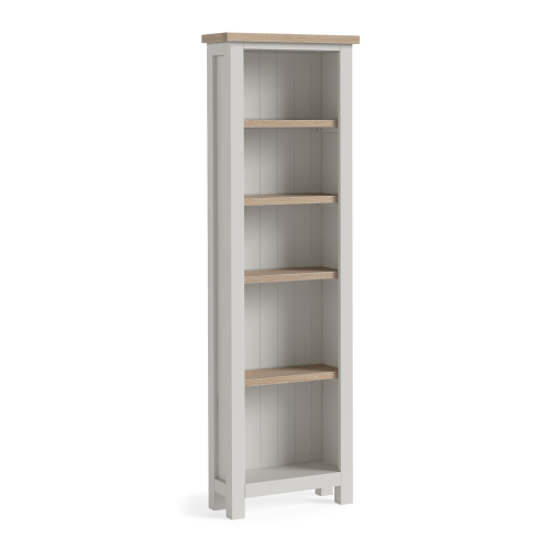 Modern Country Stone Grey Slim Bookcase