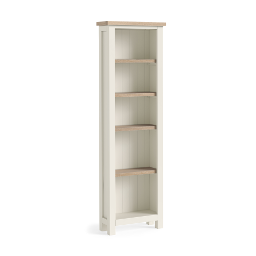 Modern Country Coconut White Slim Bookcase