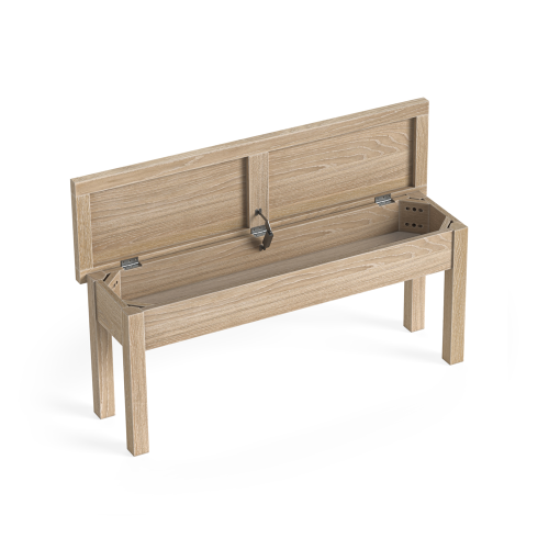 Modern Country Oak Shallow Storage Bench