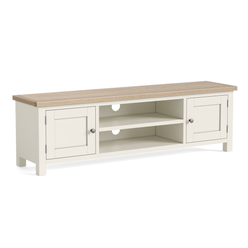 Modern Country Coconut White Extra Large TV Unit